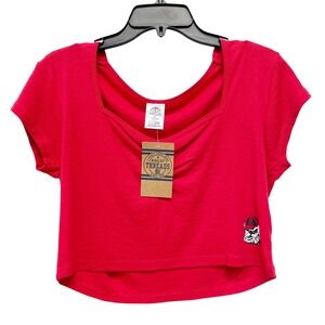 Rivalry Threads Women's Red Georgia Bulldogs Graphic Crop Top Size L